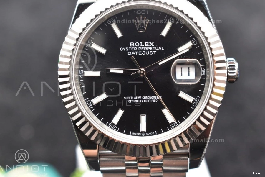 Black 41 Dial DateJust SA 633 126334 Best 904L 1:1 Edition Bracelet WellDesigned DIWF Jubilee Stick Steel on 0822